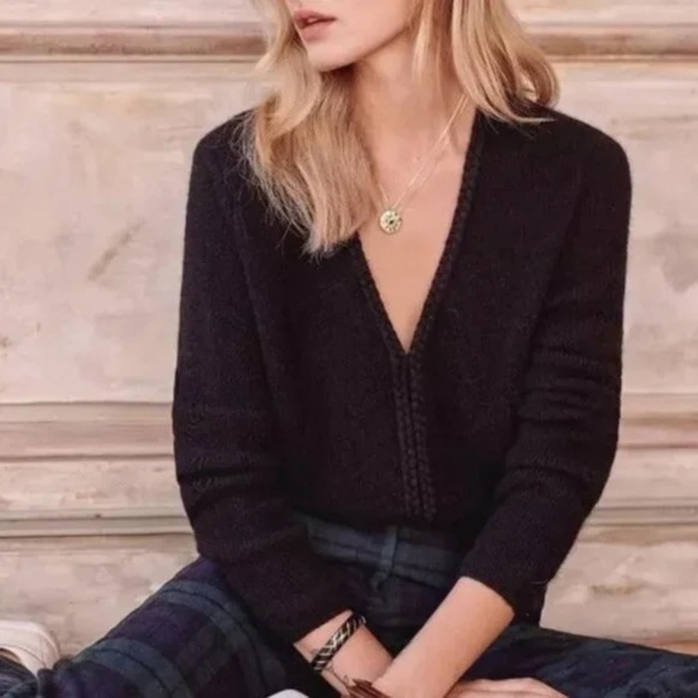 Sezane Black Sienna Sweater